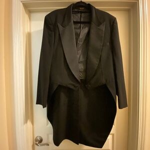 Pierre Cardin Vintage Men’s 46R Tailcoat Black Coat Blazer Jacket